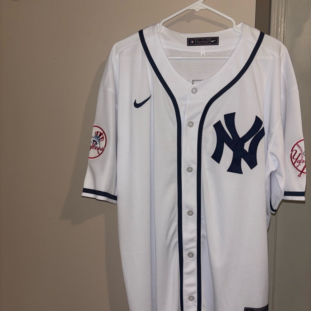 White and Navy Jeter NYY Baseball Jersey